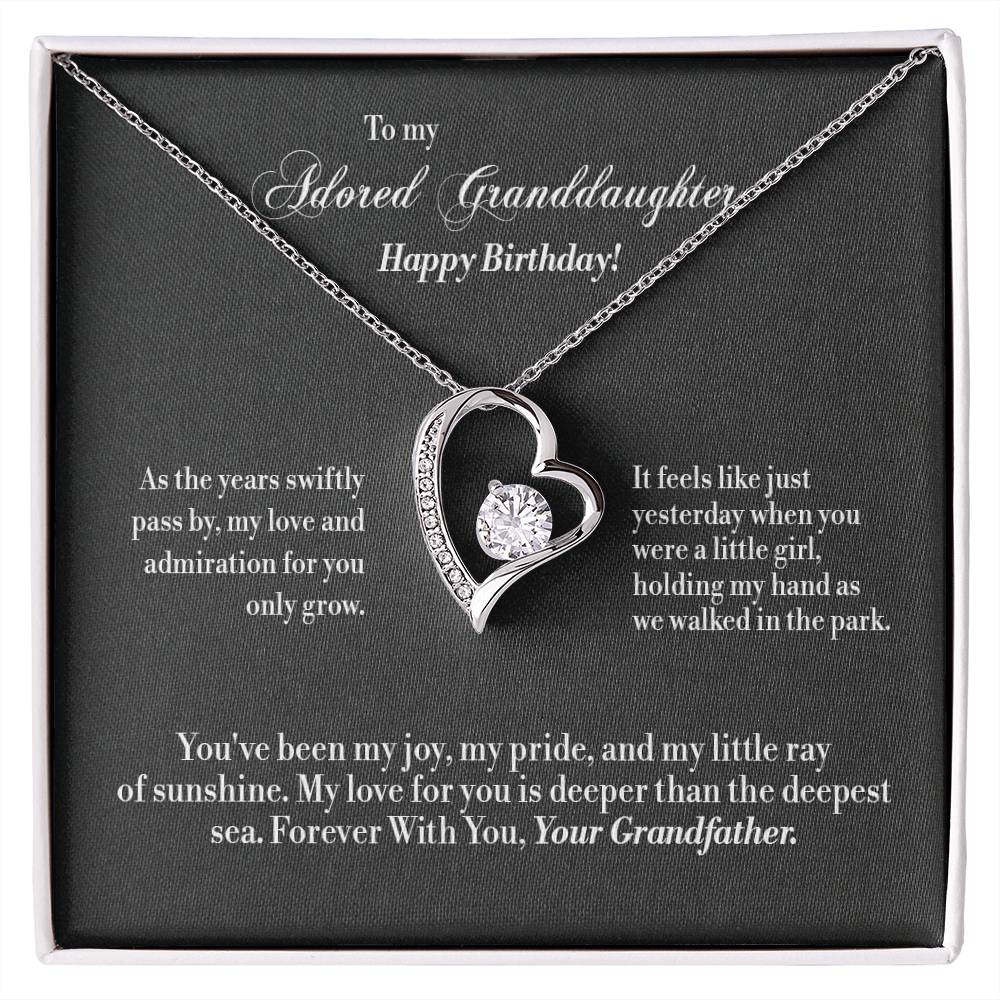 Forever Love Necklace - For Granddaughter - Birthday Jewelry Gifts from Grandfather